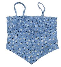 Modrý květovaný crop top New Look