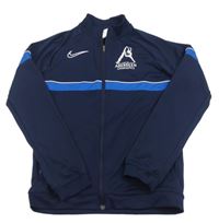 Tmavomodrá propínací sportovní mikina s výšivkami Nike