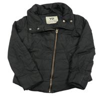 Černá šusťáková crop zateplená bunda s límcem Yd.