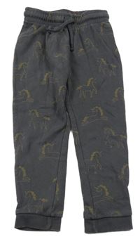 Antracitové tepláky s jednorožci George