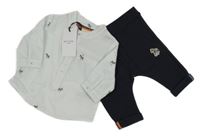 Nové - 2set - Světlemodro-bílá pruhovaná polo košile se zebrami + teplákové kalhoty Paul Smith