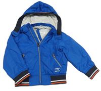 Modrá šusťáková jarní bunda s kapucí H&M