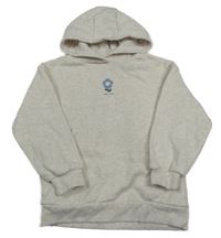 Béžová melírovaná mikina s květem a kapucí Primark