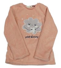 Růžová plyšová mikina s mrakem 