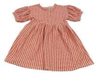 Smetanovo-červené kostkované šaty LC Waikiki