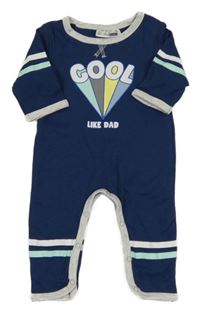 Tmavomodrý overal s pruhy a nápisem Ergee