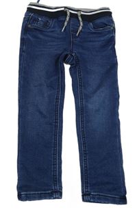 Tmavomodré teplákové skinny rifle s úpletovým pasem C&A