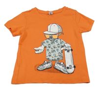 Oranžové tričko se skateboardistou Dopodopo
