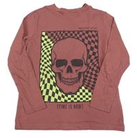 Starorůžové triko s lebkou Chapter young