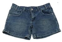 Modré riflové kraťasy s kamínky 