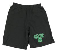 Antracitové kraťasy s nápisem a číslem 