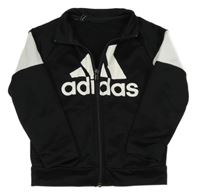 Černo-bílá propínací sportovní mikina s logem Adidas
