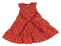 Červené saténové šaty s Hello Kitty a páskem H&M