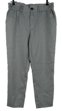Dámské černo-bílé vzorované crop kalhoty Amisu 