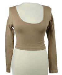 Dámské pískové žebrované crop triko Primark