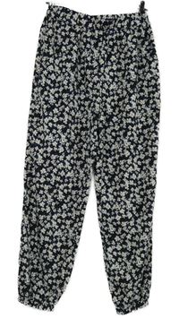 Dámské černé kytičkované volné lehké kalhoty Shein 