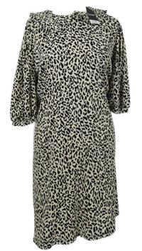 Nové - Dámské smetanovo-černé vzorované šaty George 