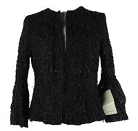 Nové - Dámský černý vzorovaný třpytivý sakový cardigán Zara 