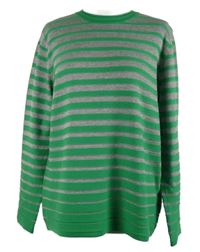 Dámský zeleno-šedý pruhovaný svetr Navigazione 