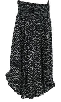 Dámské černé kytičkované sukňové lehké kalhoty Shein 