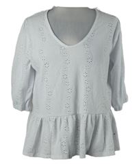 Dámská bílá madeirová peplum halenka Dunnes 