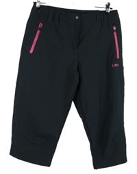 Dámské antracitové softshellové 3/4 sportovní kalhoty CMP