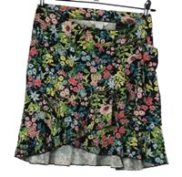 Dámská černá květovaná sukně s volánky H&M