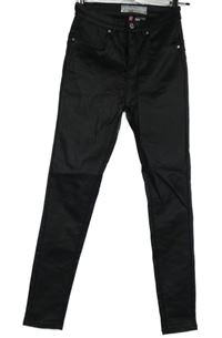 Dámské černé vzorované potažené skinny kalhoty Rant&Rave 