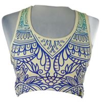Dámský žluto-barevný vzorovaný sportovní crop top Dedoles 