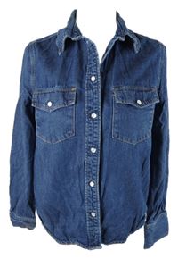 Dámská tmavomodrá riflová halenka H&M