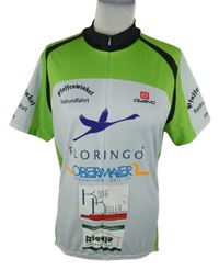Pánské šedo-limetkové cyklistické tričko s nápisy Owayo