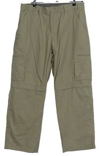 Pánské béžové šusťákové outdoorové kalhoty s kapsami Mountain Warehouse vel. 34