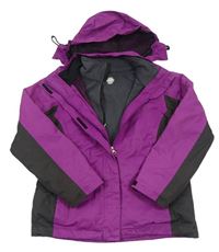 3v1 fialovo-černá šusťáková celoroční bunda s kapucí McKinley
