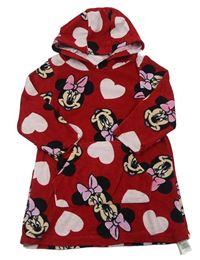 Červený froté župan s Minnie a kapucí Disney