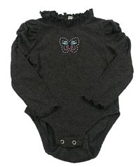 Antracitové žebrované body s motýlkem River Island