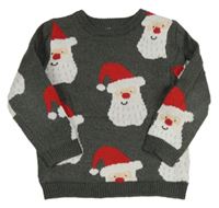 Šedý svetr se Santa Clausem George