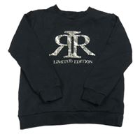 Černá mikina s potiskem zn. River Island