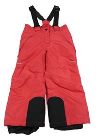 Neonově růžovo-černé šusťákové oteplovačky s kšandami Crivit