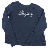 Tmavomodré triko s nápisem Primark