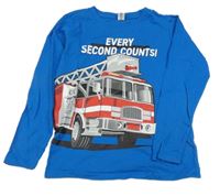 Modré triko s hasičským autem Dopodopo