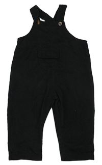 Černé žebrované laclové kalhoty Shein