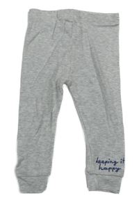 Světlešedé melírované žebrované lehké tepláky s nápisem Disney