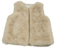 Béžová kožešinová zateplená vesta Matalan
