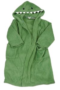 Zelený chlupatý župan s kapucí- dinosaur H&M