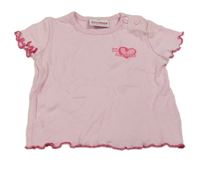 Světlerůžové tričko se srdíčkem a nápisem Dopodopo
