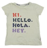 Béžové tričko s nápisem 