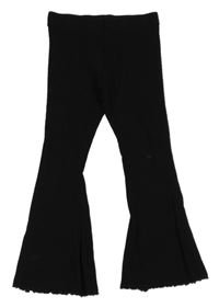 Černé žebrované bootcut tepláky Next
