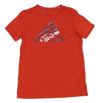 Červené tričko s logem Adidas
