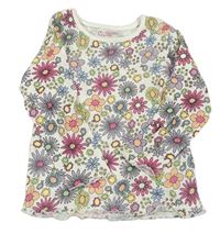 Bílo-barevné květované triko Primark