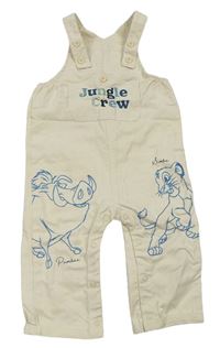 Smetanové plátěné laclové kalhoty se Simbou Disney